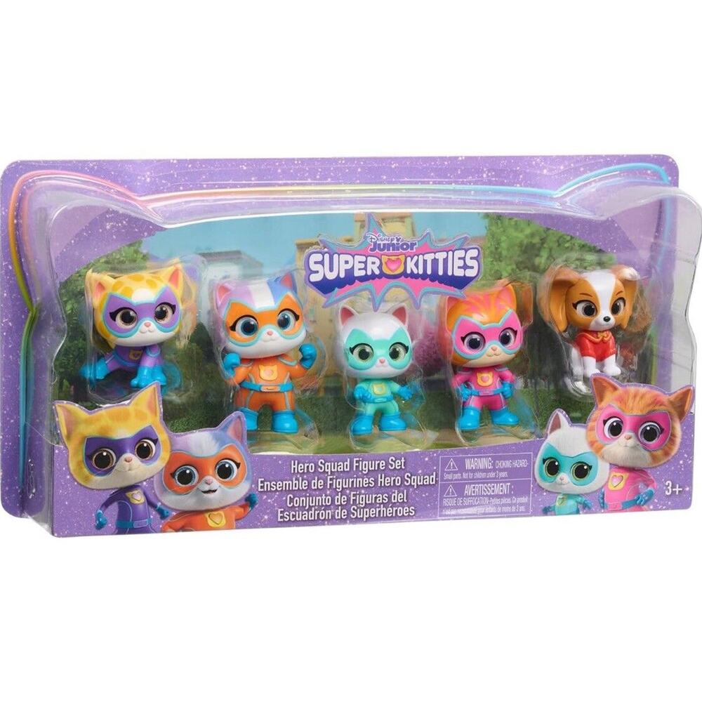 Disney Junior Super kitties Hero Squad 5 Mini Figure Set